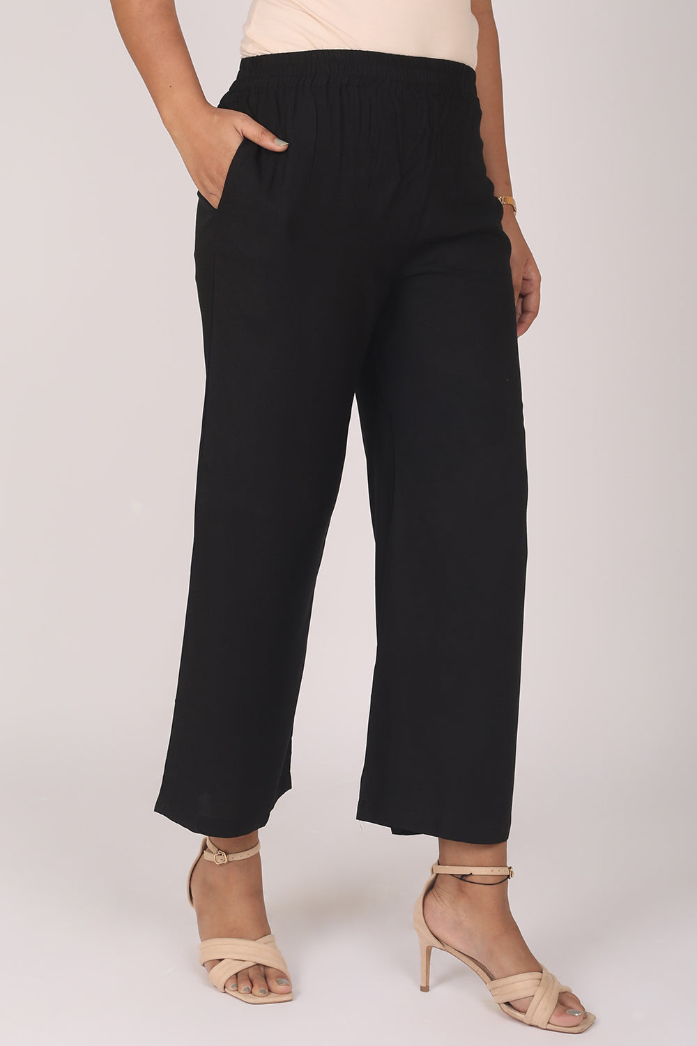 PLAIN BLACK PLAZO FOR KURTI"S