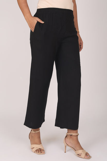 PLAIN BLACK PLAZO FOR KURTI"S