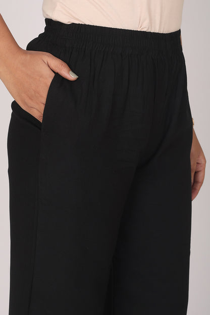 PLAIN BLACK PLAZO FOR KURTI"S